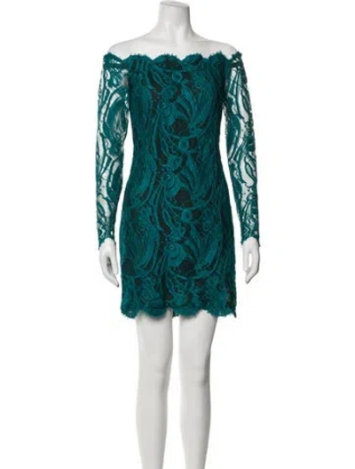 Pre-owned Pucci Lace Pattern Mini Dress In Green