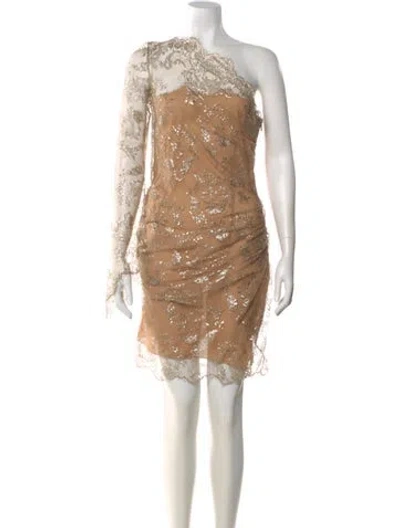 Pre-owned Pucci Lace Pattern Mini Dress In Silver