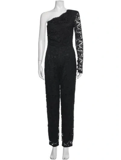 Pre-owned Pucci Lace Pattern One-shoulder Jumpsuit In Grey