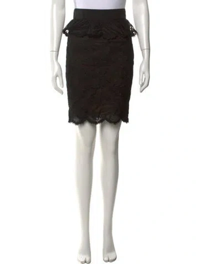 Pre-owned Pucci Lace Trim Embellishment Knee-length Skirt In Black