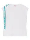 Pucci Lace-up Cotton T-shirt In White