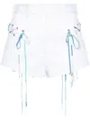 Pucci Lace-up Denim Shorts In White