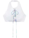 Pucci Lace-up Top In White