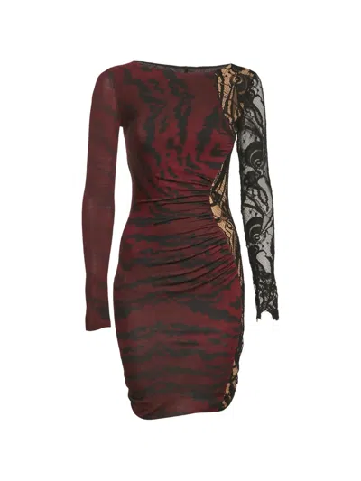 Pre-owned Pucci Lace-trim Printed Dress In Red