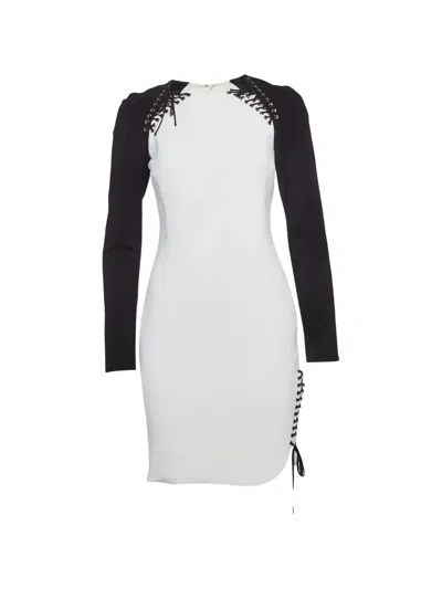 Pre-owned Pucci Lace-up Mini Dress In White