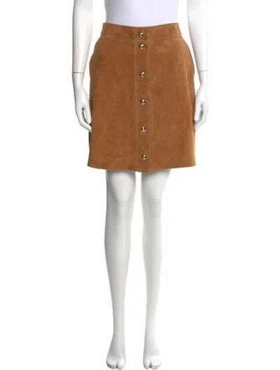 Pre-owned Pucci Lambskin Mini Skirt In Neutral