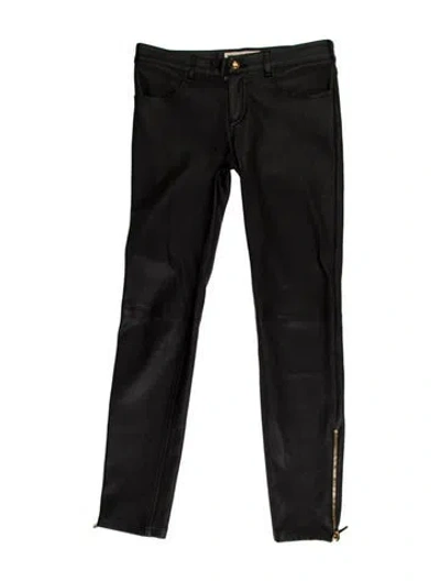 Pre-owned Pucci Lambskin Skinny Leg Pants In Black