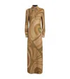 Pucci Iride Print Jersey Lame Dress In Brown