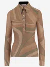 Pucci Buttoned Top In Brown