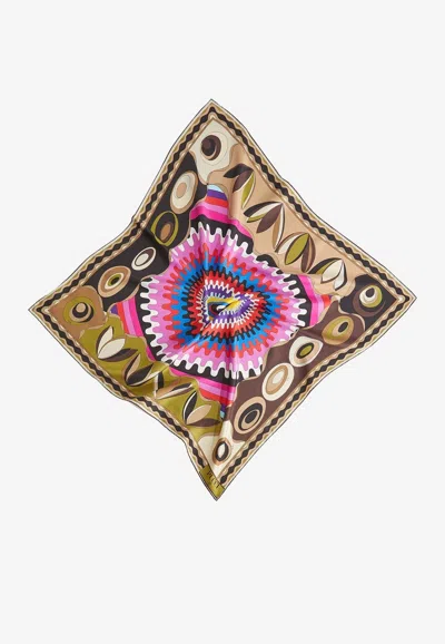 Pucci Large Bersaglio Print Silk Scarf In Multicolor