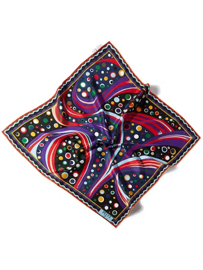 Pucci Large Fontane-print Silk Scarf In Blau