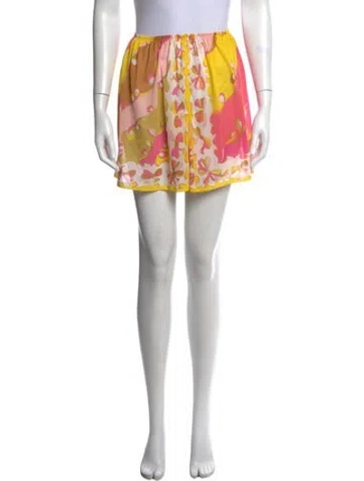 Pre-owned Pucci Late 1960's - Early 1970's Mini Shorts In Yellow