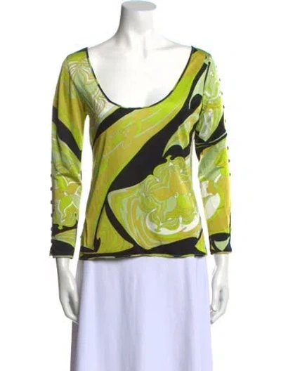 Pre-owned Pucci Late 1980's - Early 1990's Printed T-shirt In Green