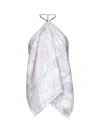 Pucci Lavender Orchidee Print Silk Chain Top In Purple