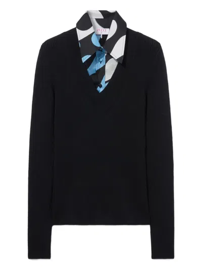 Pucci Layered Top In Black