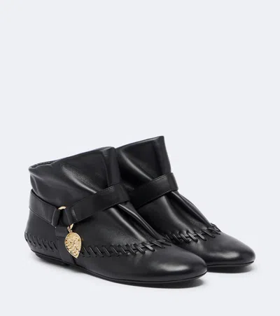 Pucci Leather Ankle Boots In Multi