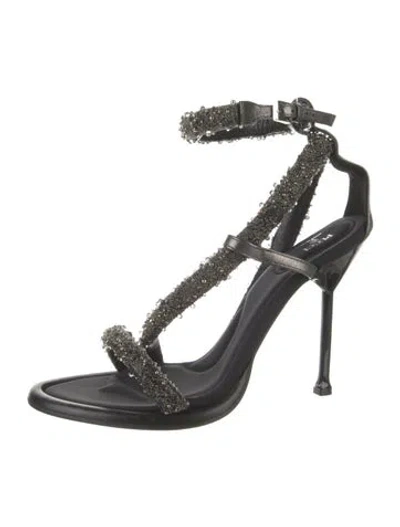 Pre-owned Pucci Leather Beaded Accents T-strap Sandals In Multi
