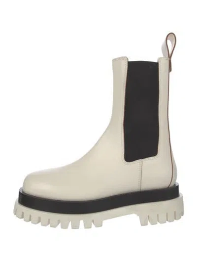 Pre-owned Pucci Leather Chelsea Boots In White