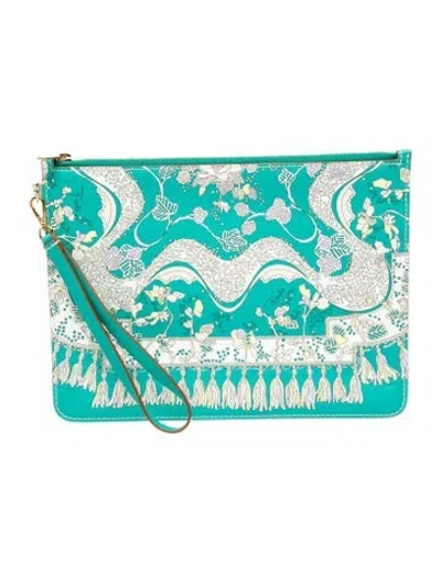Pre-owned Pucci Leather Clutch In Blue