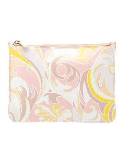 Pre-owned Pucci Leather Clutch In Pink