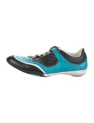 Pre-owned Pucci Leather Colorblock Pattern Sneakers In Blue