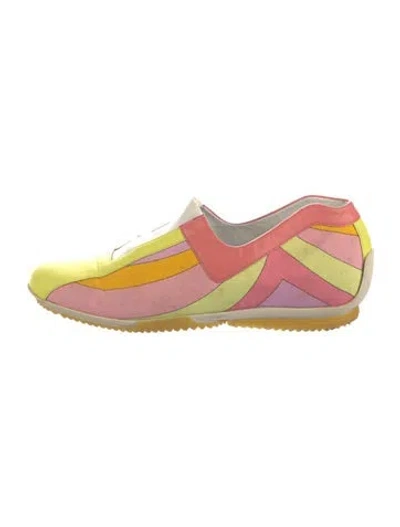 Pre-owned Pucci Leather Colorblock Pattern Sneakers In Pink