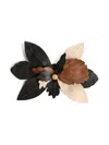 Pucci Leather Flower Brooch In Multi
