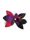 Pucci Leather Flower Brooch In Multi