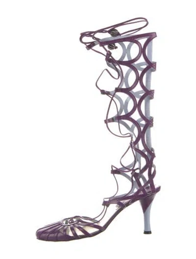 Pre-owned Pucci Leather Gladiator Sandals In Purple