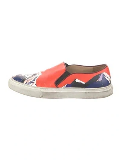 Pre-owned Pucci Leather Graphic Print Sneakers In Orange