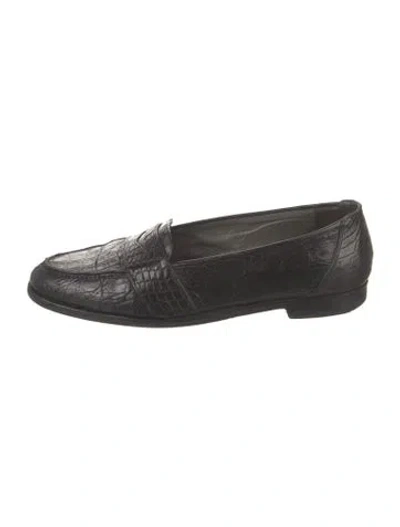 Pre-owned Pucci Leather Loafers In Black