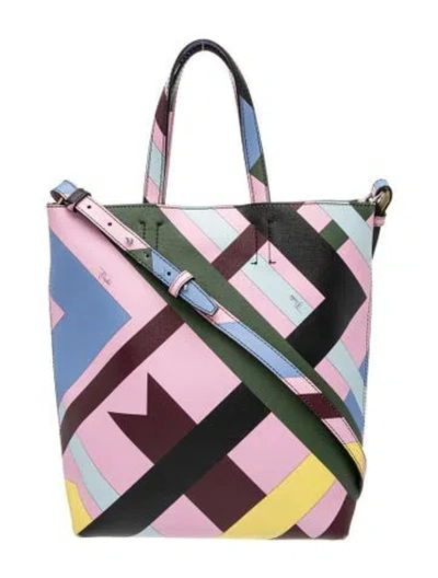 Pre-owned Pucci Leather Messenger Bag In Pink