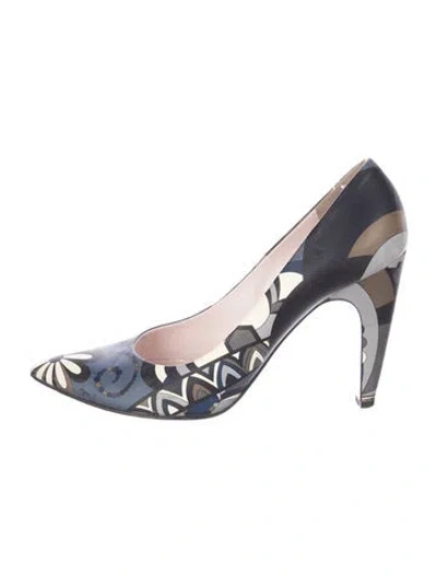 Pre-owned Pucci Leather Patterned Pumps In Blue