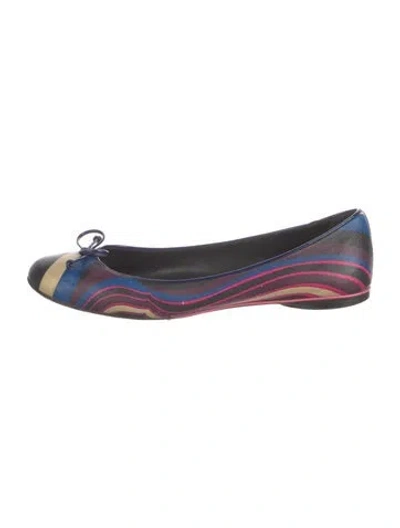 Pre-owned Pucci Leather Printed Ballet Flats In Multi