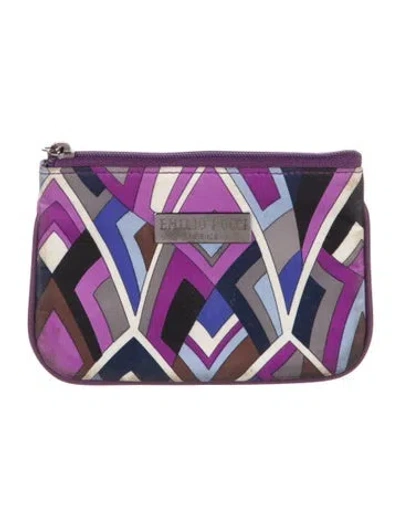 Pre-owned Pucci Leather Printed Pouch In Multi