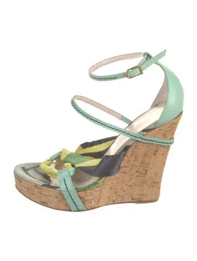Pre-owned Pucci Leather Printed Sandals In Blue