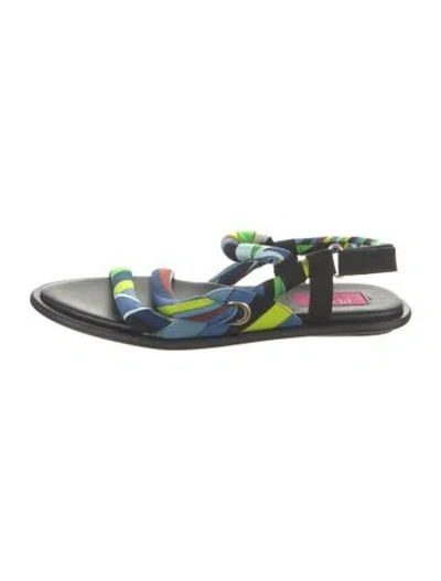 Pre-owned Pucci Leather Printed Sandals In Blue