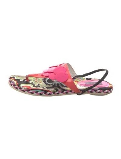 Pre-owned Pucci Leather Printed Slingback Sandals In Pink