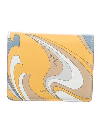 Pre-owned Pucci Leather Printed Wallet In Multi