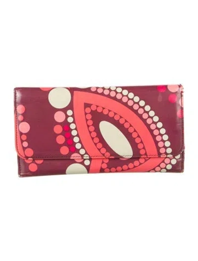 Pre-owned Pucci Leather Printed Wallet In Pink