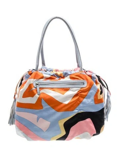 Pre-owned Pucci Leather Shoulder Bag In Blue