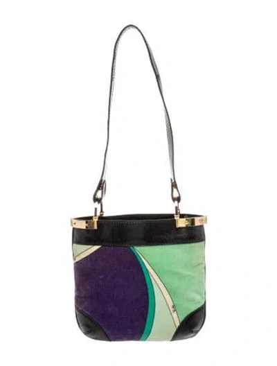 Pre-owned Pucci Leather Shoulder Bag Medium In Black
