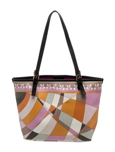 Pre-owned Pucci Leather Shoulder Bag In Neutral