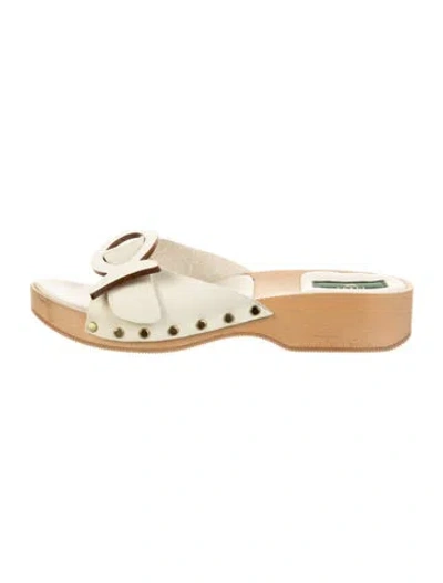 Pre-owned Pucci Leather Slides In White