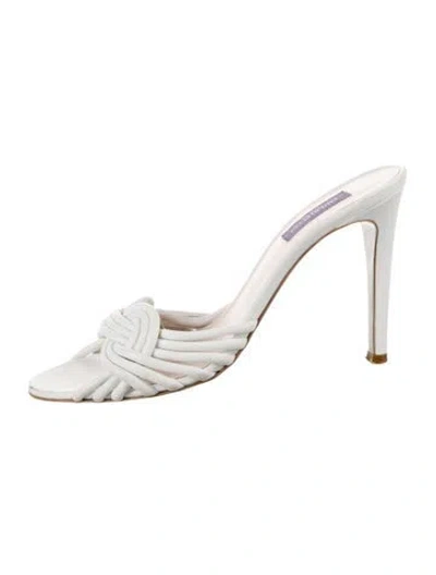 Pre-owned Pucci Leather Slides In White