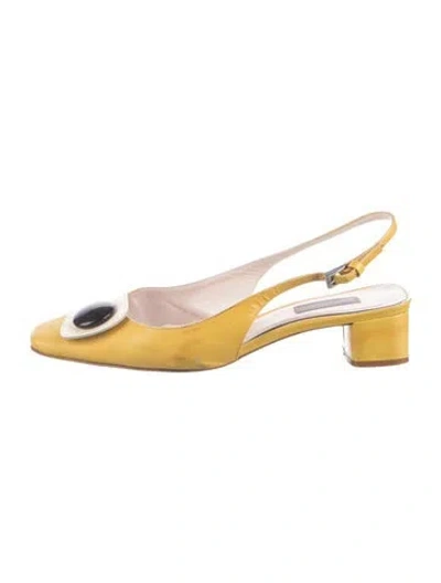 Pre-owned Pucci Leather Slingback Pumps In Yellow
