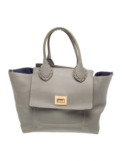 Pre-owned Pucci Leather Top Handle Bag In Gray