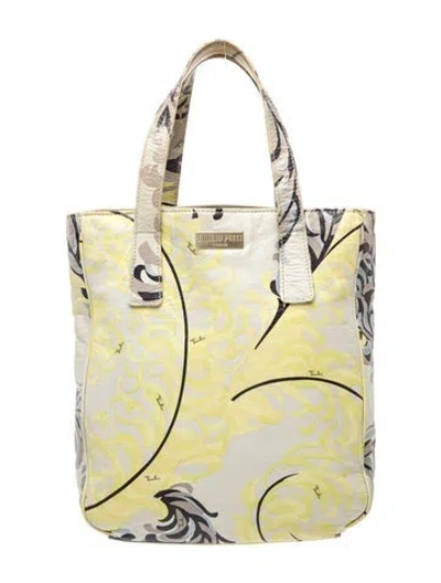 Pre-owned Pucci Leather Top Handle Bag In Green