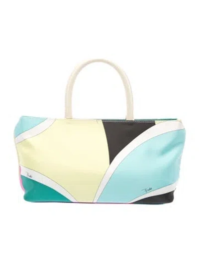 Pre-owned Pucci Leather Top Handle Bag In Multicolor