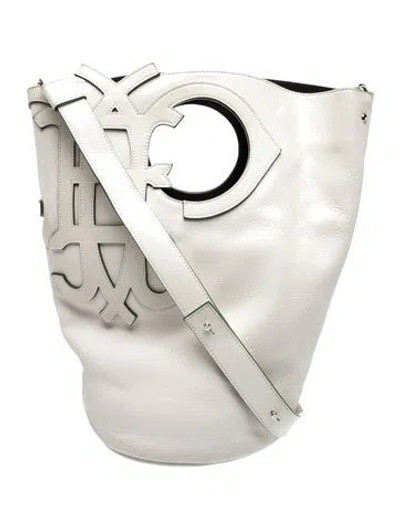 Pre-owned Pucci Leather Top Handle Bag In Neutral